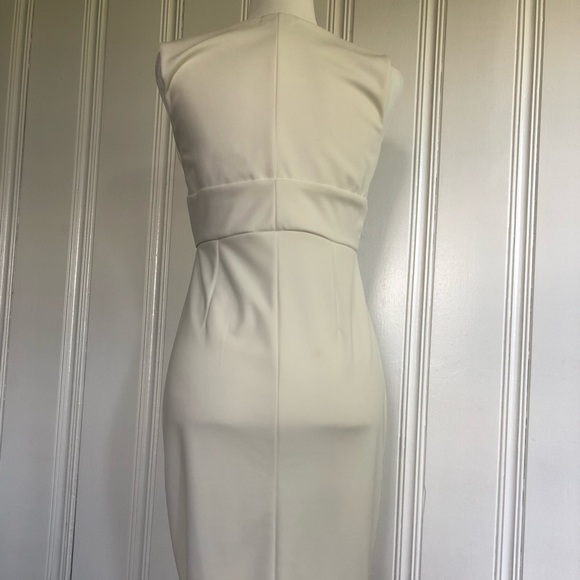White v neck dress with slit - Picture 4 of 4
